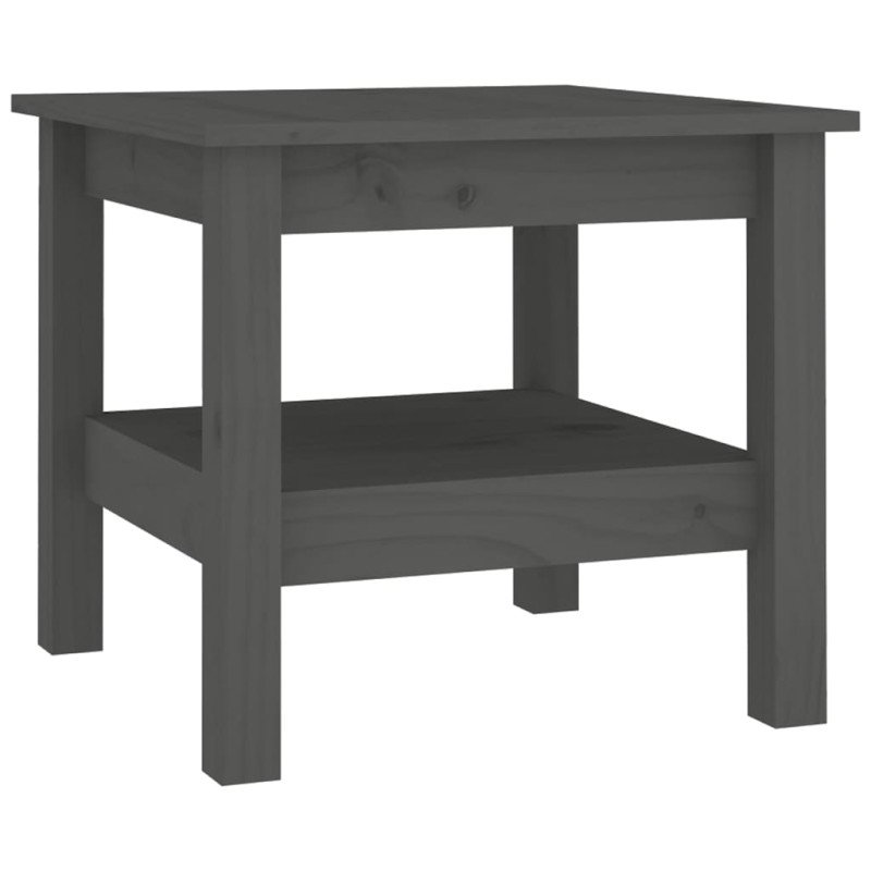 vidaXL Konferenčný stolík sivý 45x45x40 cm masívna borovica