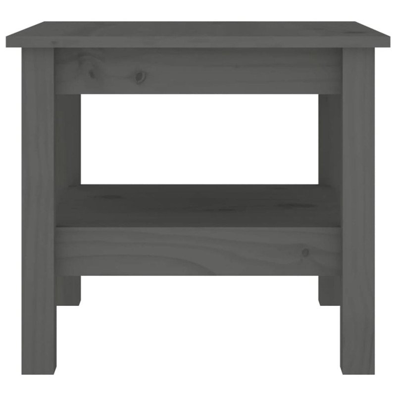 vidaXL Konferenčný stolík sivý 45x45x40 cm masívna borovica
