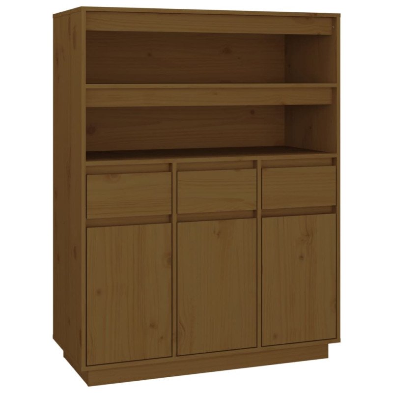 vidaXL Vysoká skrinka medovohnedá 89x40x116,5 cm masívna borovica