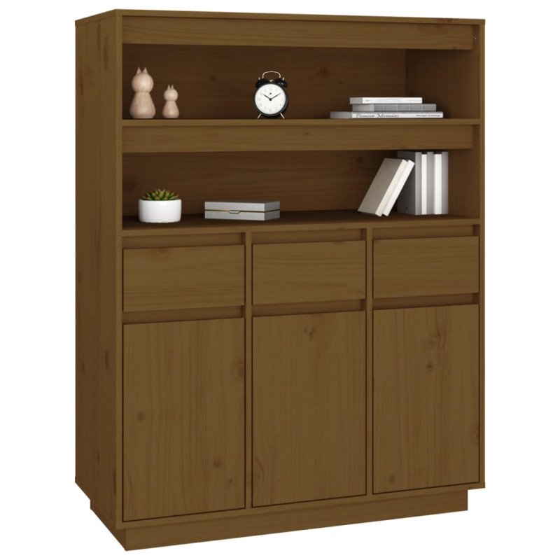 vidaXL Vysoká skrinka medovohnedá 89x40x116,5 cm masívna borovica