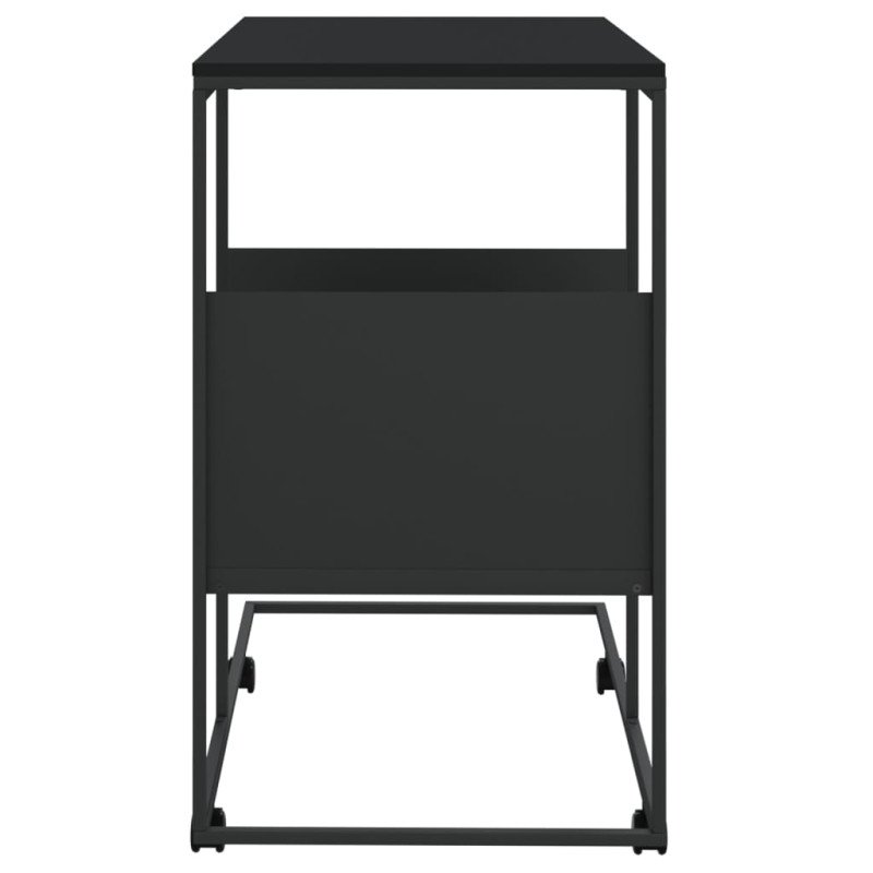 vidaXL Príručný stolík s kolieskami čierny 55x36x63,5cm spracov. drevo