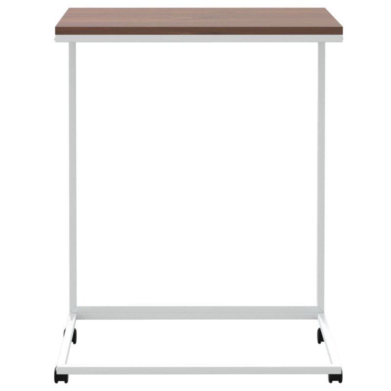 vidaXL Príručný stolík a kolieska biely 55x35x70 cm spracované drevo