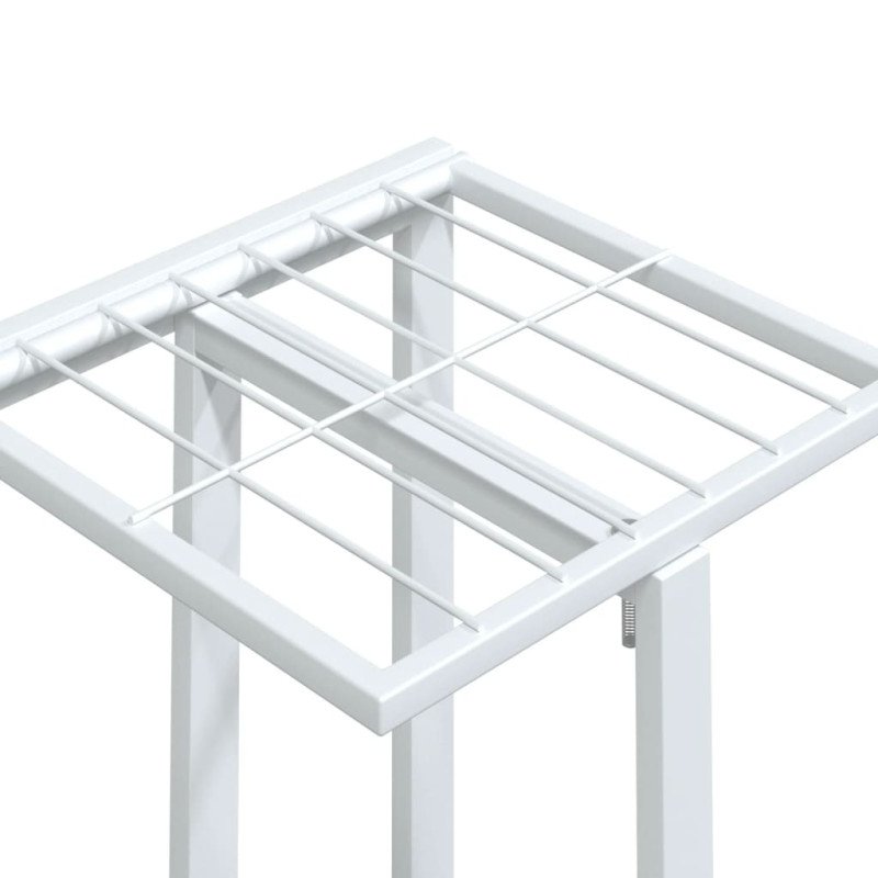 vidaXL 4-posch. stojan na kvety s kolieskami 44x23x80 cm biely železo