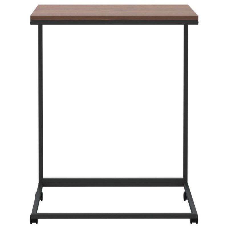 vidaXL Príručný stolík a kolieska čierny 55x35x70 cm spracované drevo