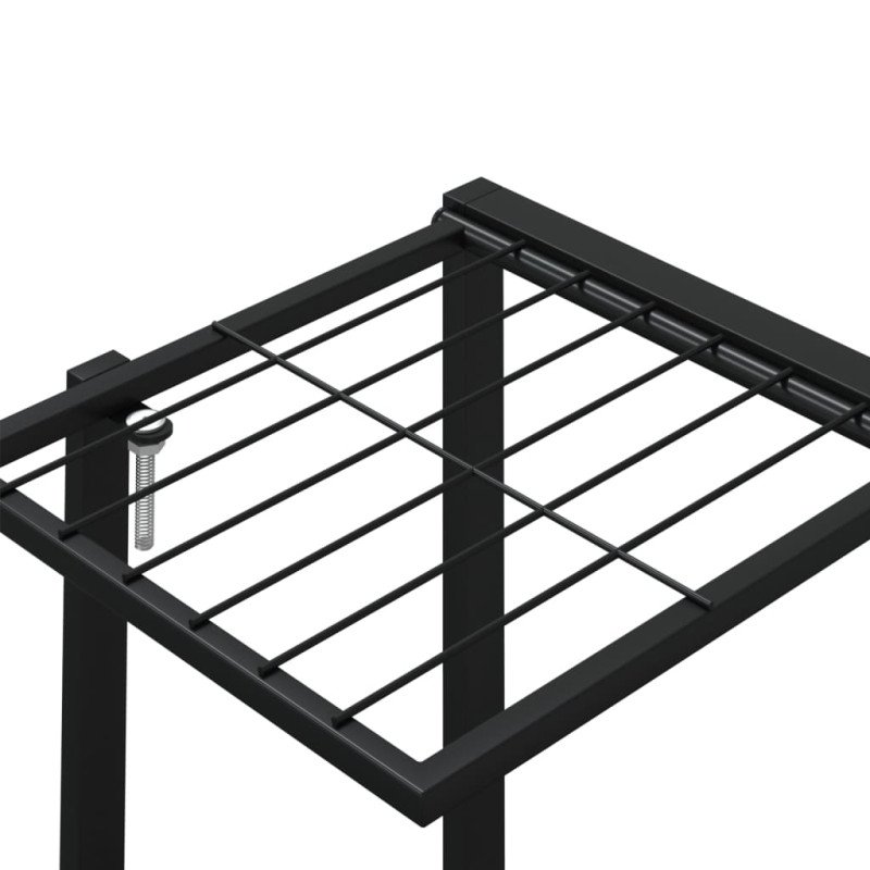 vidaXL Stojan na kvety s kolieskami 94,5x24,5x91,5 cm čierny železný