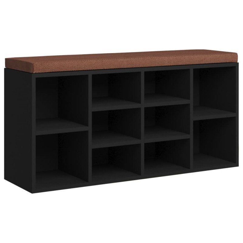 vidaXL Lavica na topánky čierna 103x30x48 cm spracované drevo