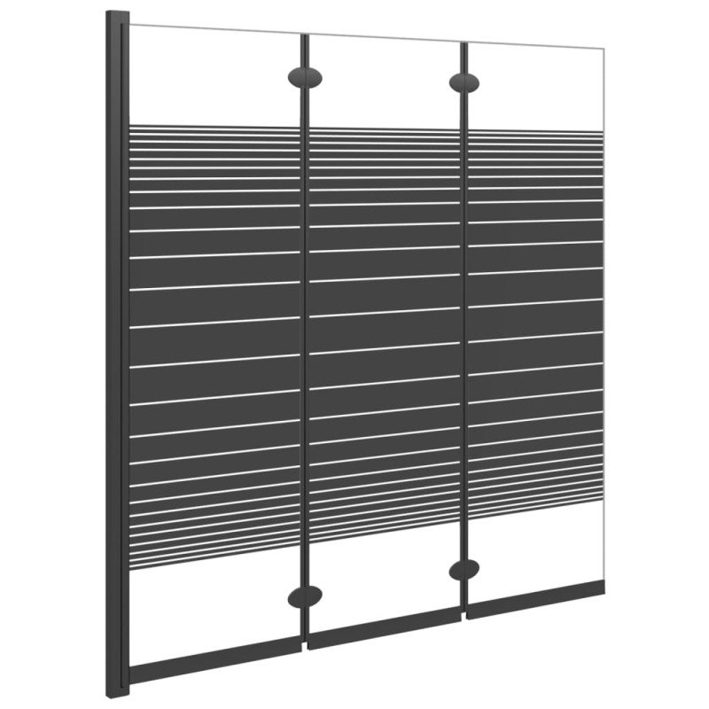 vidaXL Skladací sprchový kút 3 panely 130x130 cm ESG čierny