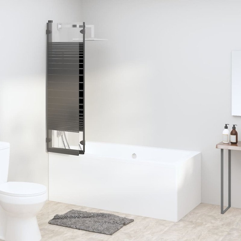 vidaXL Skladací sprchový kút 3 panely 130x130 cm ESG čierny