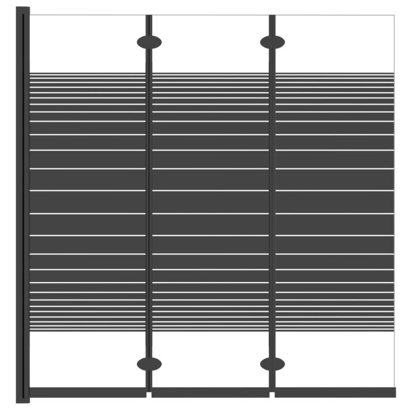 vidaXL Skladací sprchový kút 3 panely 130x130 cm ESG čierny