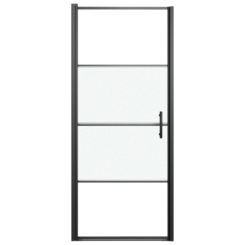 vidaXL Sprchové dvere polopriehľadné tvrdené sklo čierne 91x195 cm