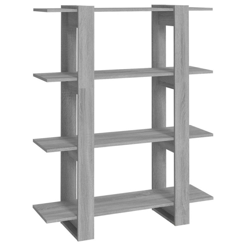 vidaXL Knižnica/deliaca stena sivý dub sonoma 100x30x123,5 cm