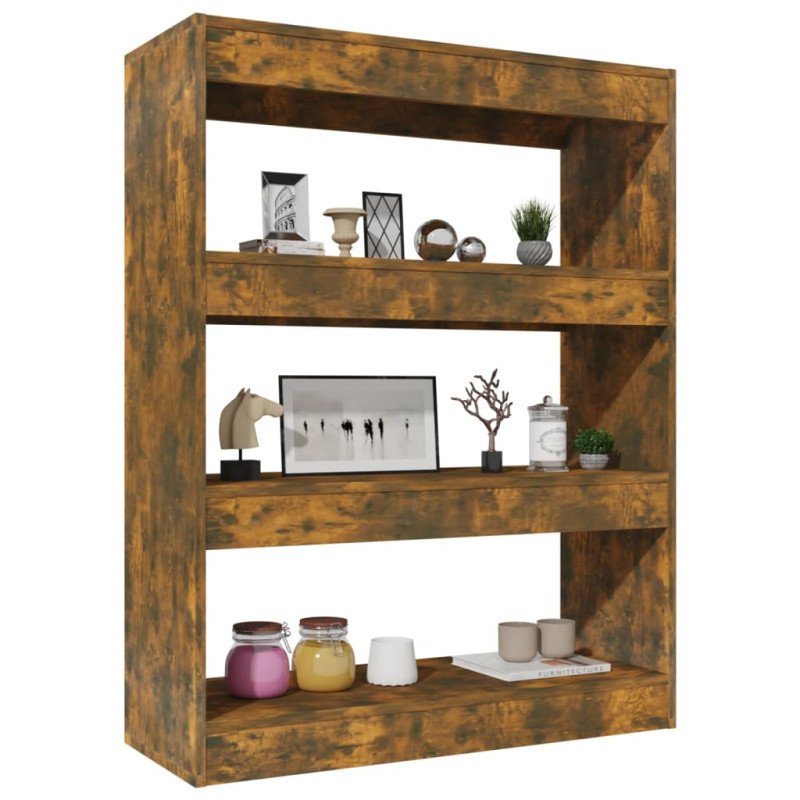 vidaXL Knižnica/priehradka tmavý dub 80x30x103cm spracované drevo