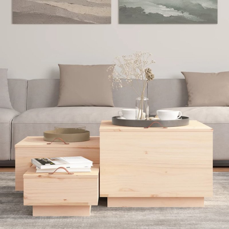 vidaXL Úložné boxy s vekom 3 ks masívna borovica