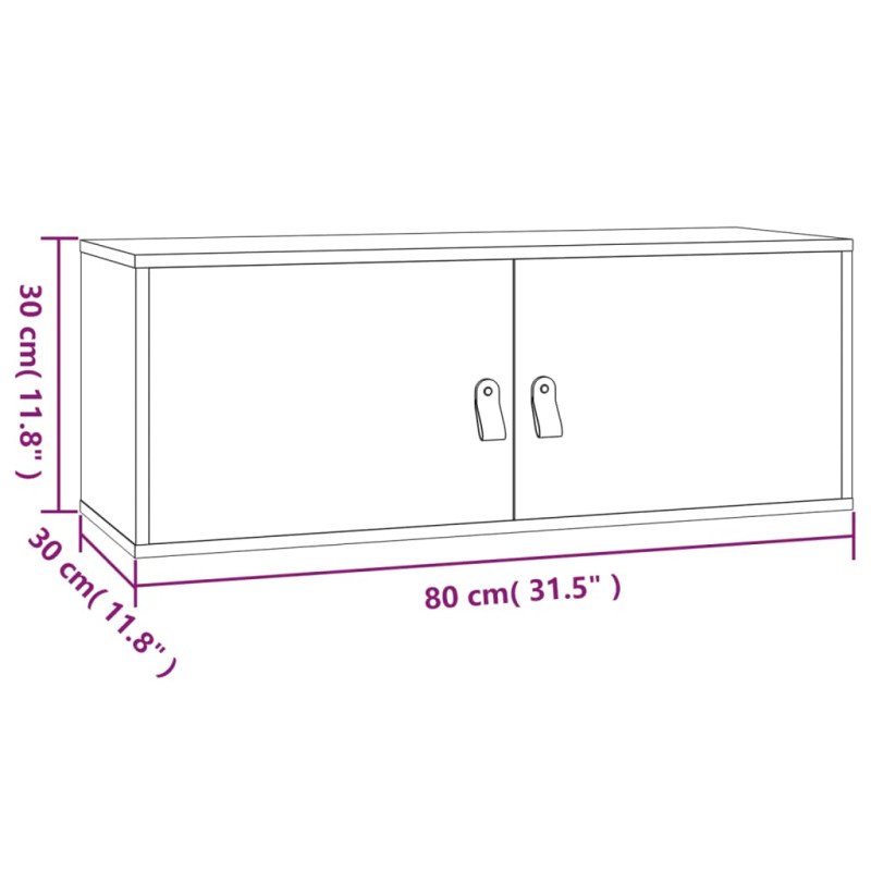 vidaXL Nástenná skrinka biela 80x30x30 cm masívna borovica