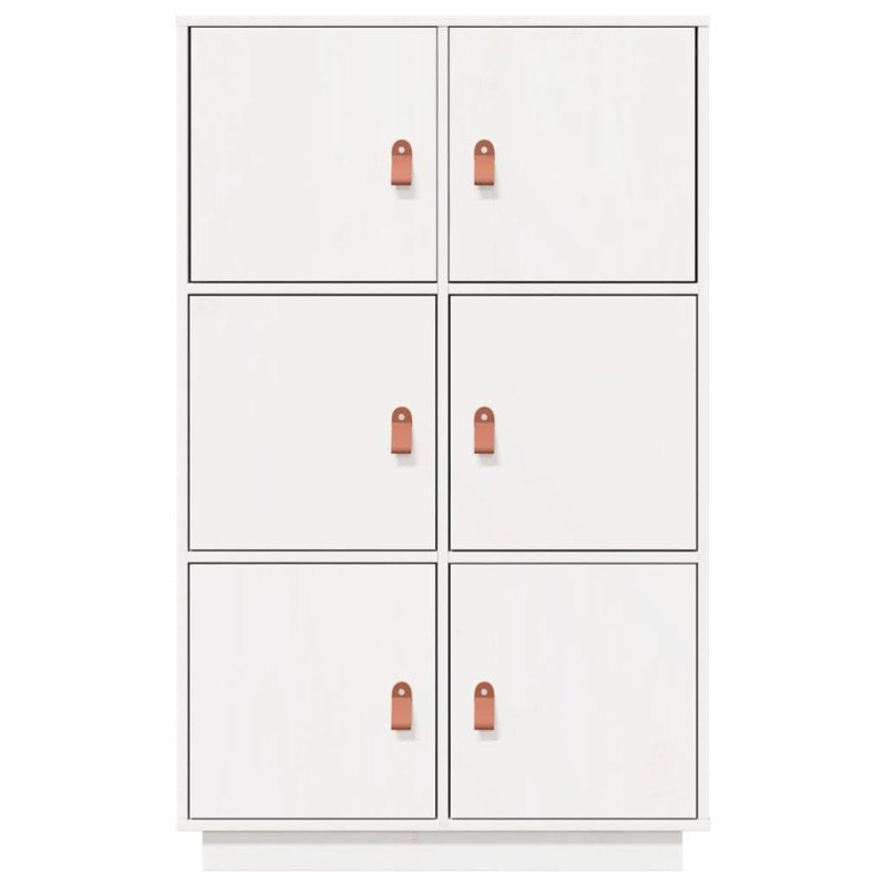 vidaXL Vysoká skrinka biela 67x40x108,5 cm masívna borovica