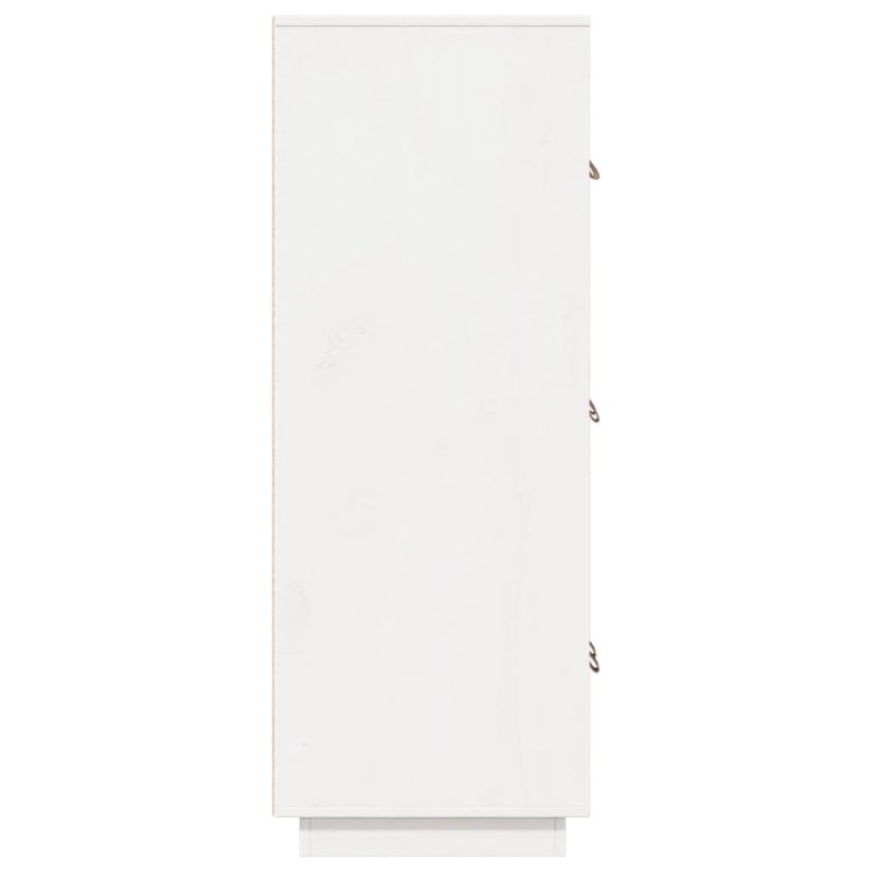 vidaXL Vysoká skrinka biela 67x40x108,5 cm masívna borovica
