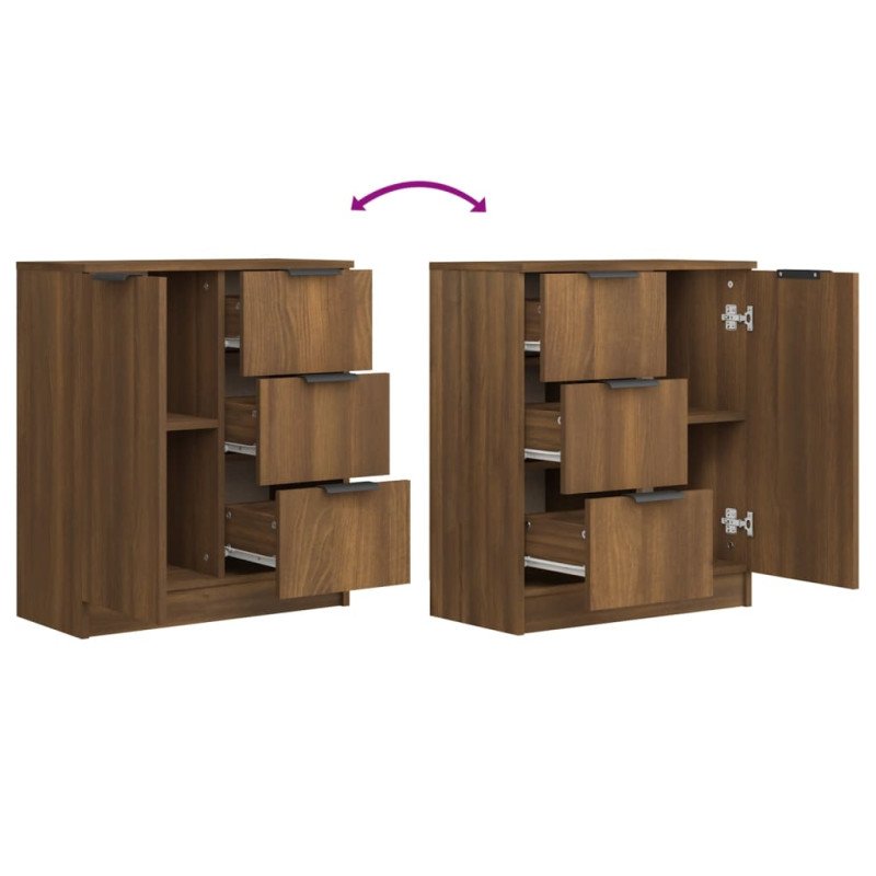 vidaXL Komoda hnedý dub 60x30x70 cm spracované drevo