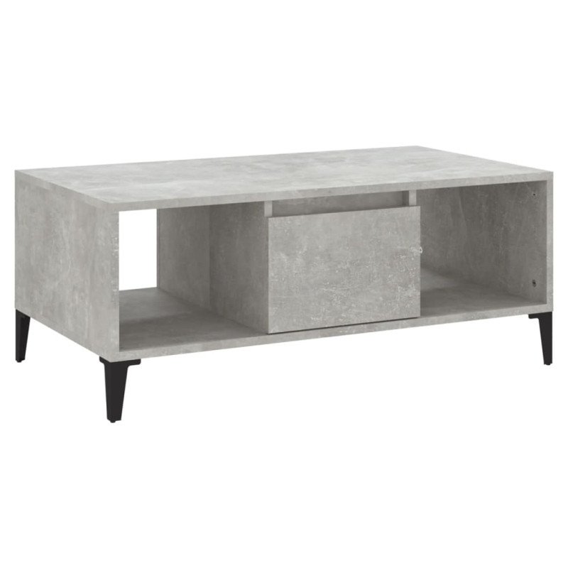 vidaXL Konferenčný stolík betónový sivý 90x50x36,5 cm spracované drevo