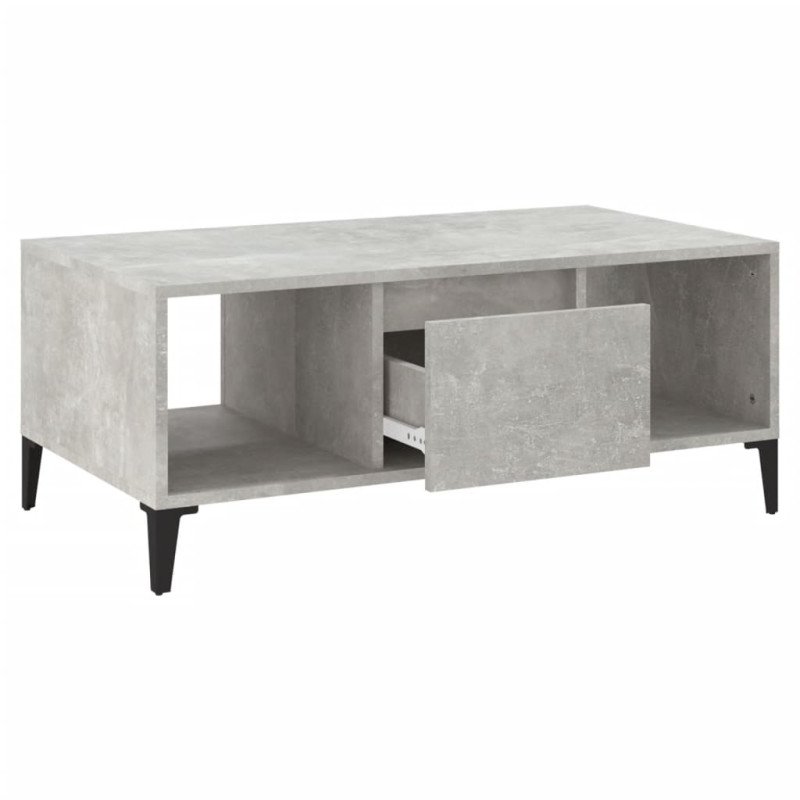 vidaXL Konferenčný stolík betónový sivý 90x50x36,5 cm spracované drevo