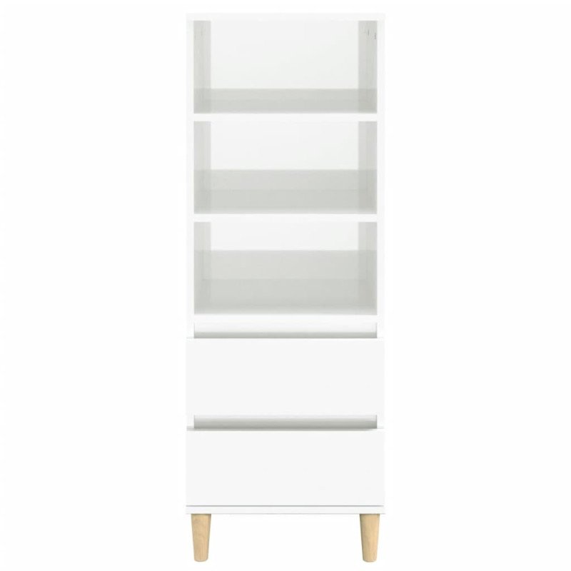 vidaXL Vysoká skrinka lesklá biela 40x36x110 cm spracované drevo