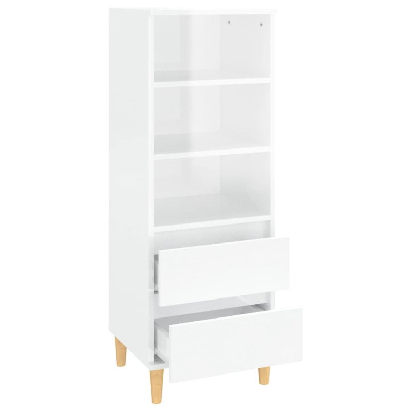 vidaXL Vysoká skrinka lesklá biela 40x36x110 cm spracované drevo