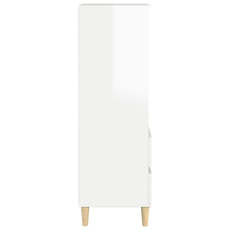 vidaXL Vysoká skrinka lesklá biela 40x36x110 cm spracované drevo