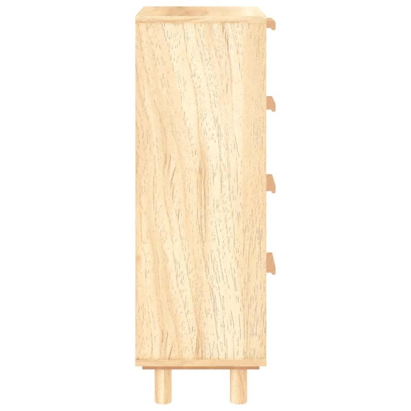 vidaXL Komoda hnedá 40x30x90 cm masívna borovica a prírodný ratan