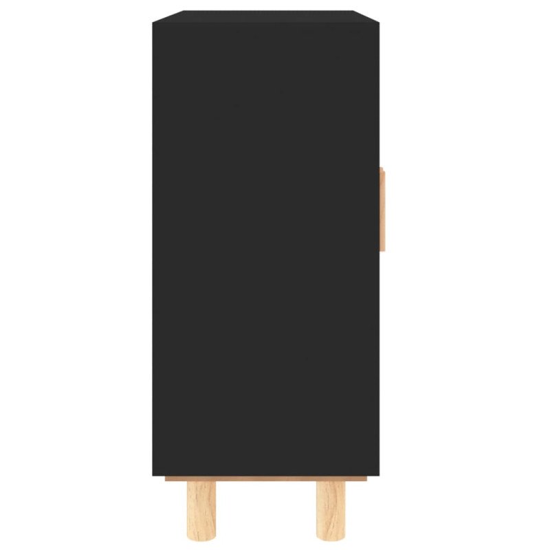 vidaXL Komoda čierna 60x30x70 cm masívna borovica a prírodný ratan