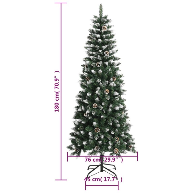 vidaXL Umelý vianočný stromček s podstavcom zelený 180 cm PVC