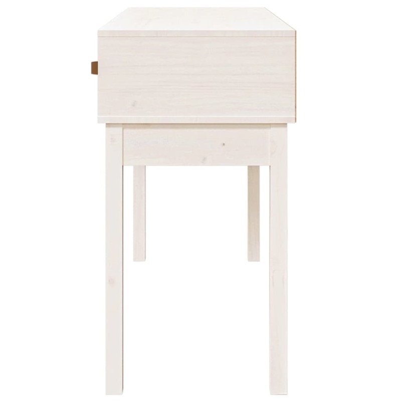 vidaXL Konzolový stolík biely 114x40x75 cm masívne borovicové drevo