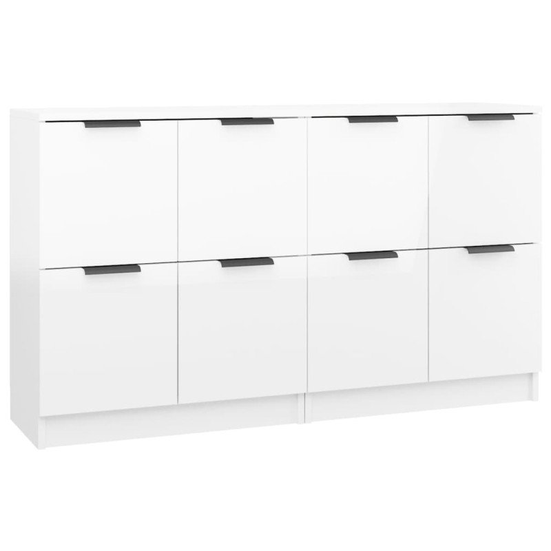 vidaXL Komody 2 ks lesklé biele 60x30x70 cm spracované drevo