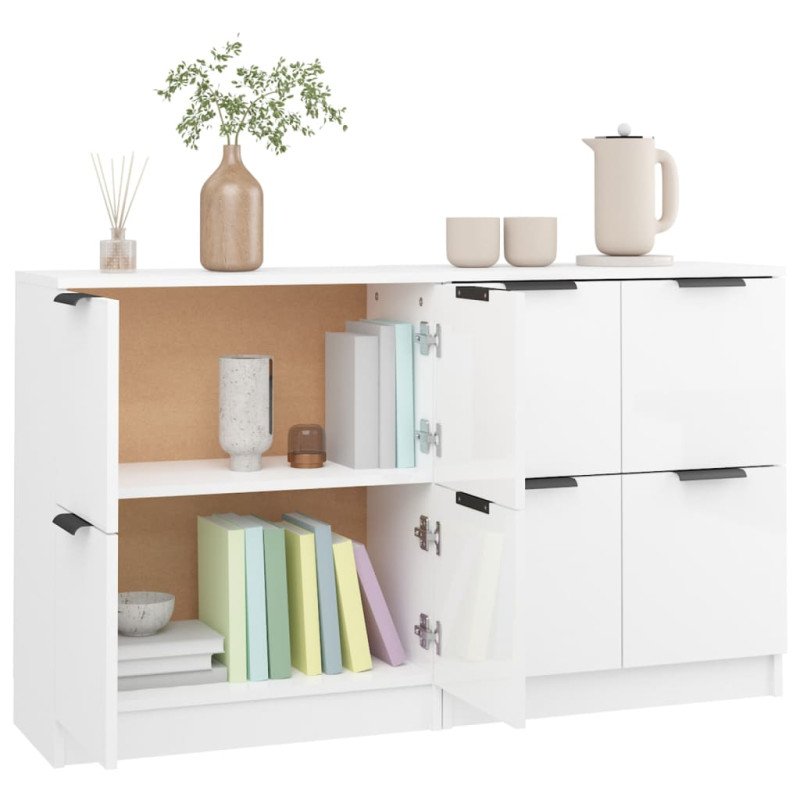 vidaXL Komody 2 ks lesklé biele 60x30x70 cm spracované drevo