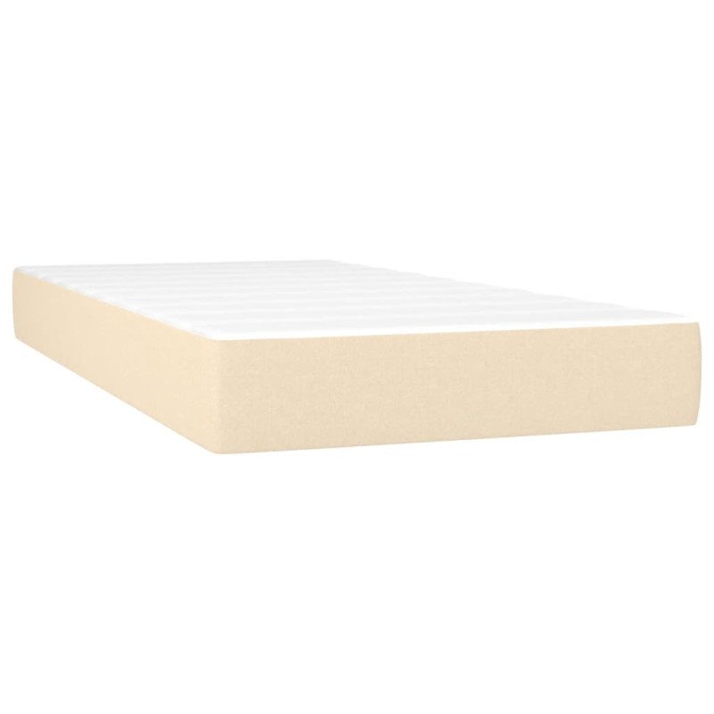 vidaXL Matrac s taštičkovými pružinami krémový 90x200x20 cm látka