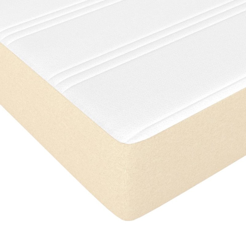 vidaXL Matrac s taštičkovými pružinami krémový 90x200x20 cm látka