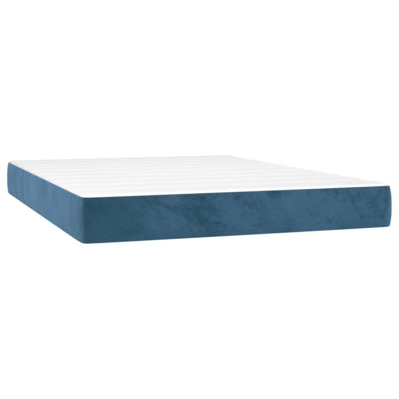 vidaXL Matrac s taštičkovými pružinami tmavomodrý 140x190x20 cm zamat