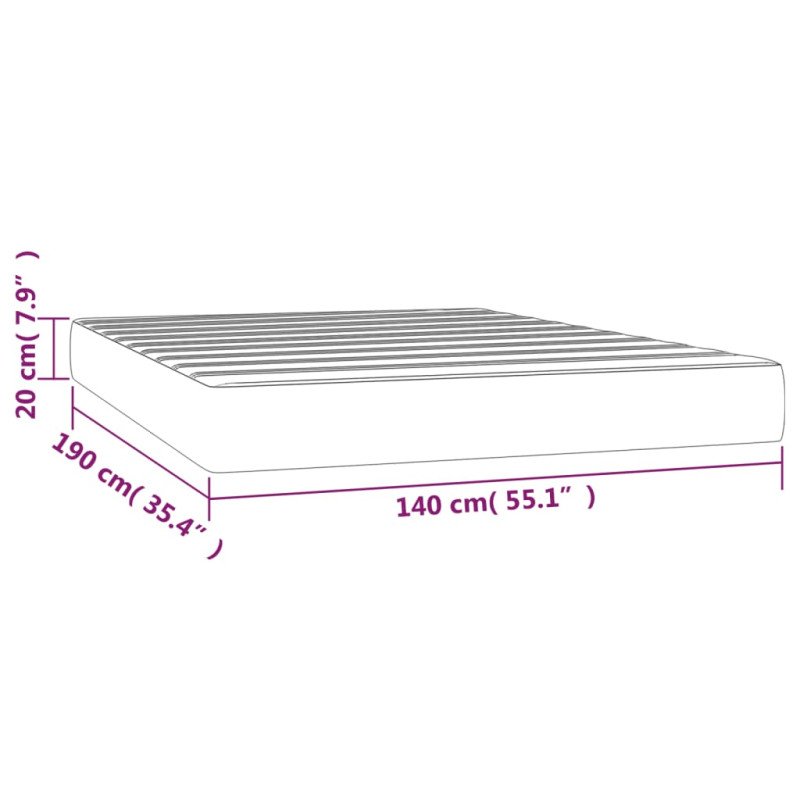 vidaXL Matrac s taštičkovými pružinami tmavomodrý 140x190x20 cm zamat