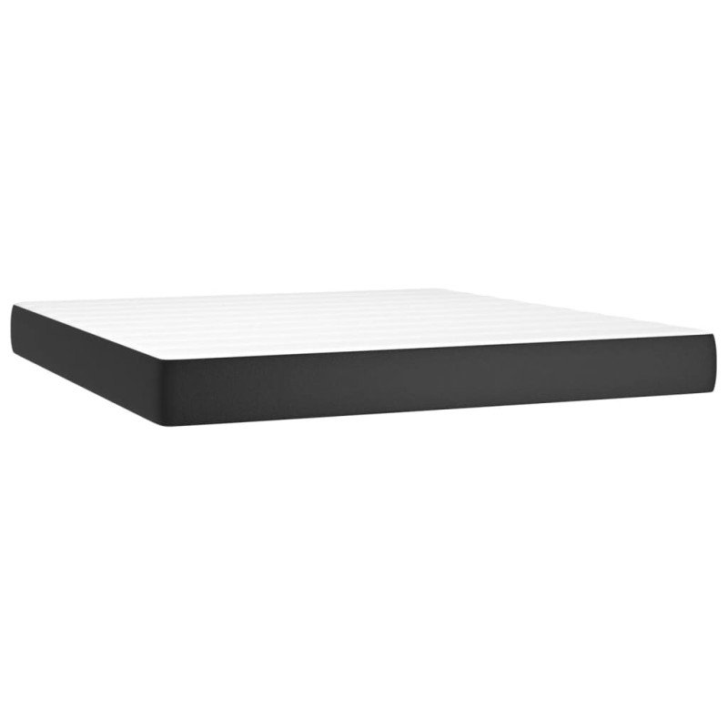vidaXL Matrac s taštičkovými pružinami čierny 180x200x20 cm umelá koža