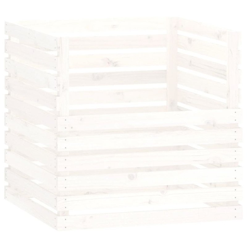 vidaXL Kompostér biely 80x80x78 cm masívne borovicové drevo