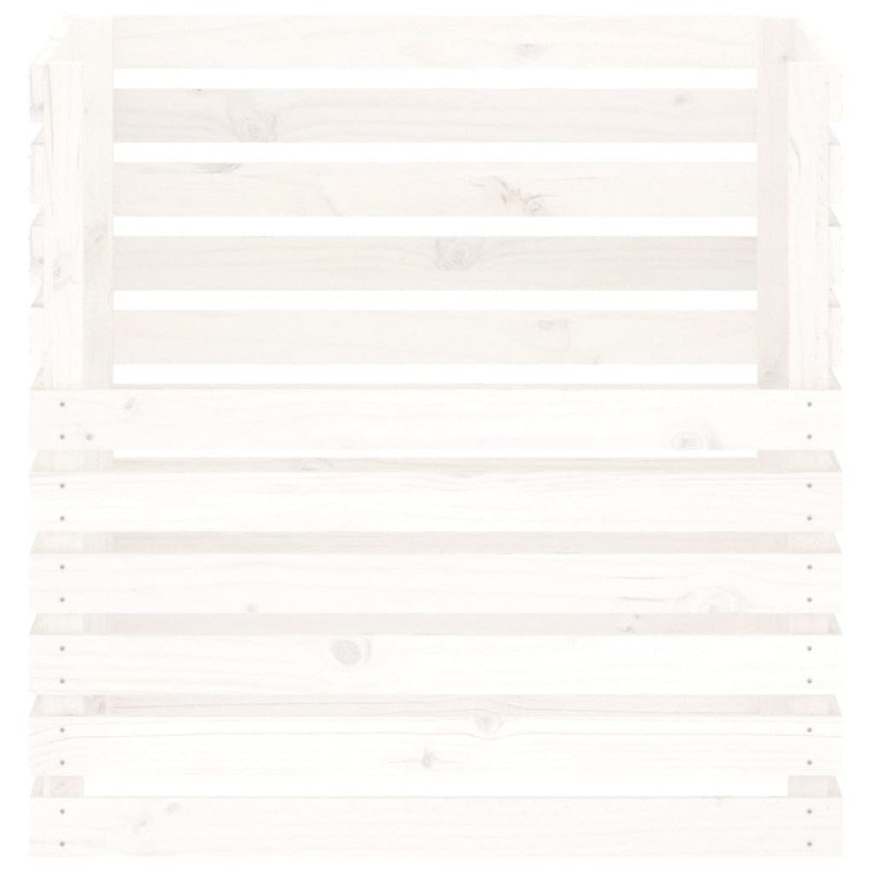 vidaXL Kompostér biely 80x80x78 cm masívne borovicové drevo