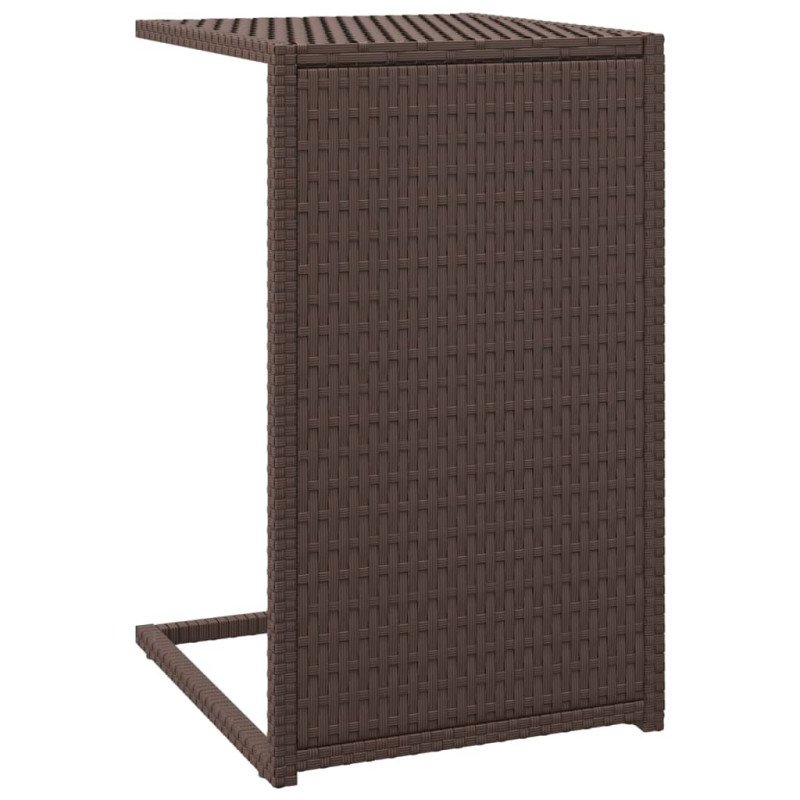 vidaXL Stolík v tvare C hnedý 40x35x60 cm polyratan