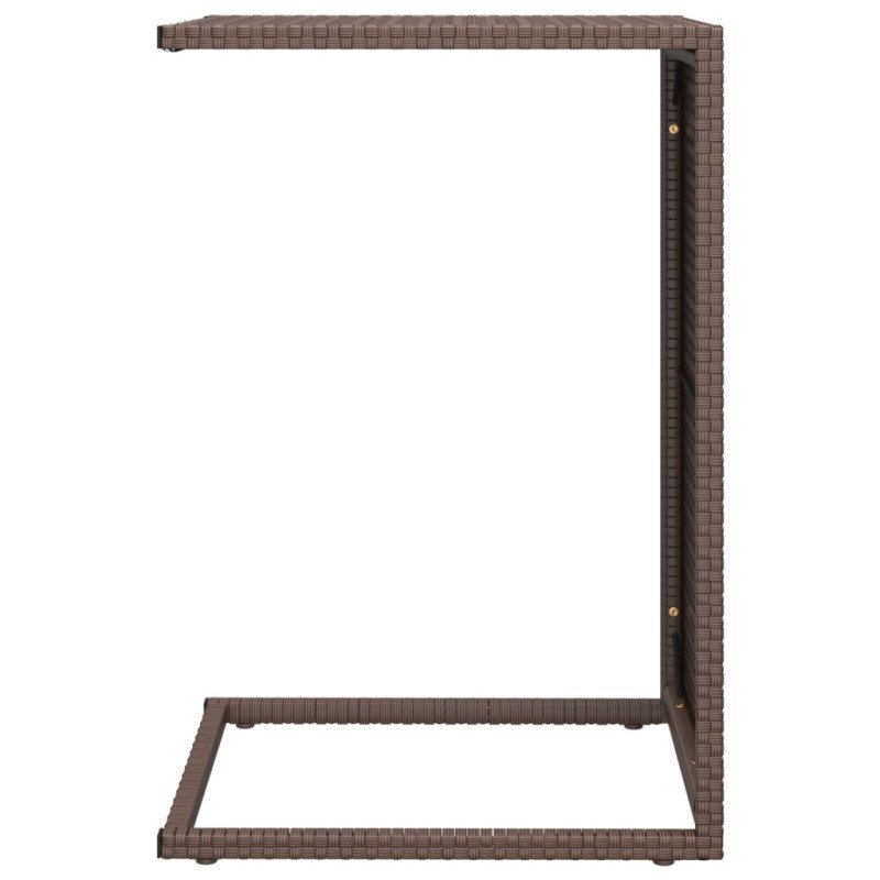 vidaXL Stolík v tvare C hnedý 40x35x60 cm polyratan