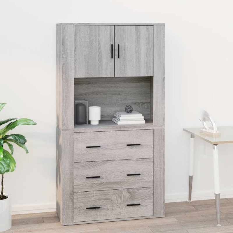 vidaXL Nástenná skrinka sivý dub sonoma 80x33x80 cm spracované drevo