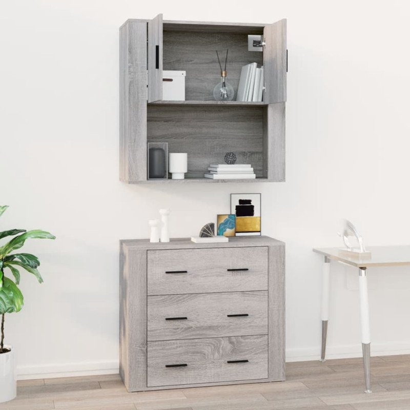 vidaXL Nástenná skrinka sivý dub sonoma 80x33x80 cm spracované drevo
