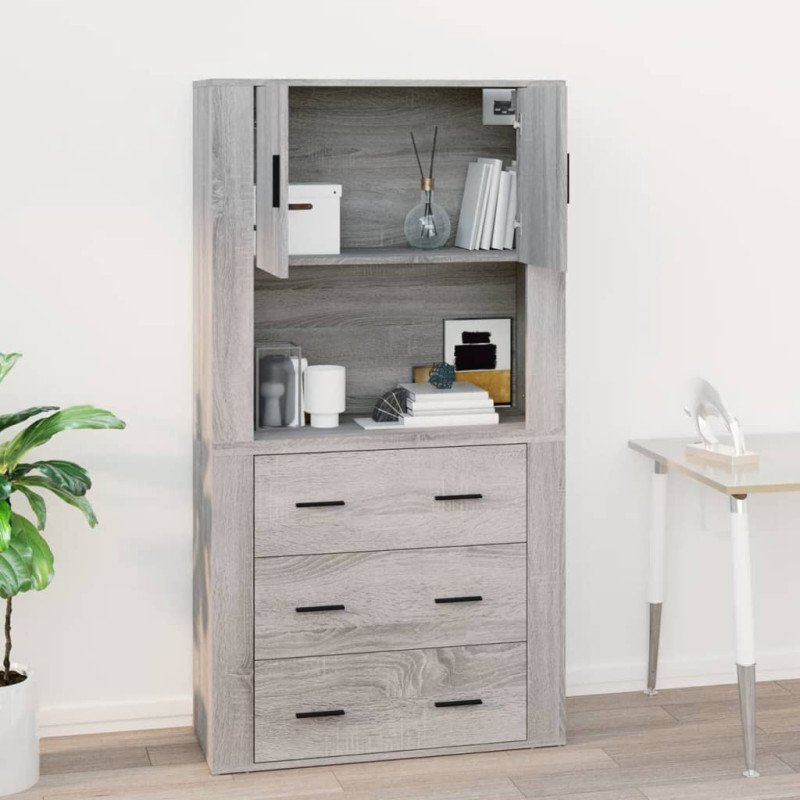 vidaXL Nástenná skrinka sivý dub sonoma 80x33x80 cm spracované drevo