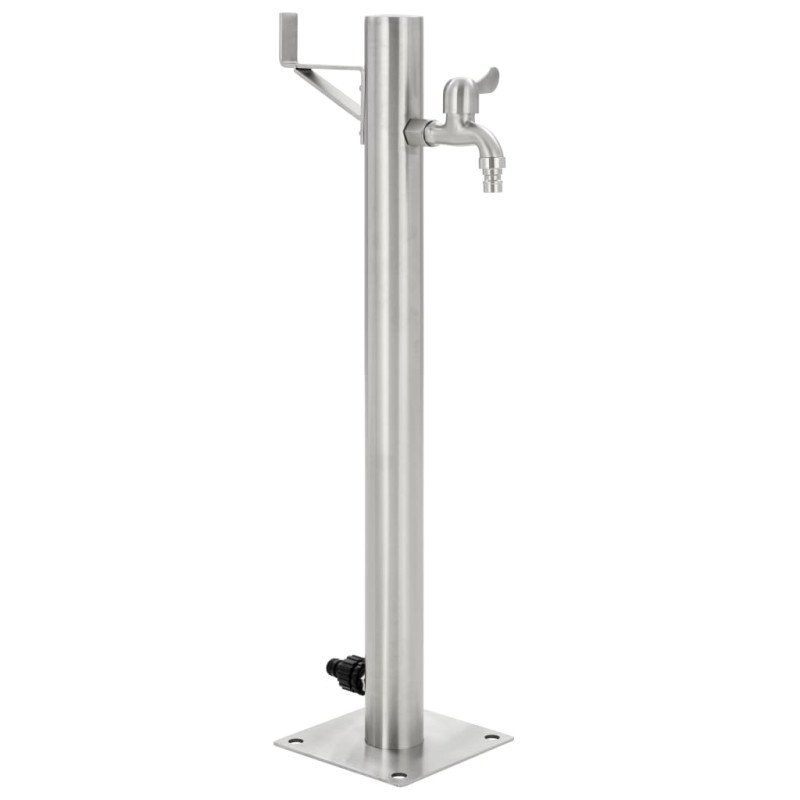 vidaXL Záhradný stĺpik na vodu, nehrdzavejúca oceľ, okrúhly 65 cm