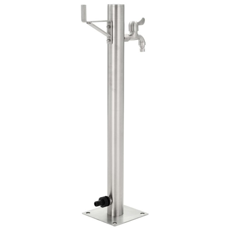 vidaXL Záhradný stĺpik na vodu, nehrdzavejúca oceľ, okrúhly 65 cm