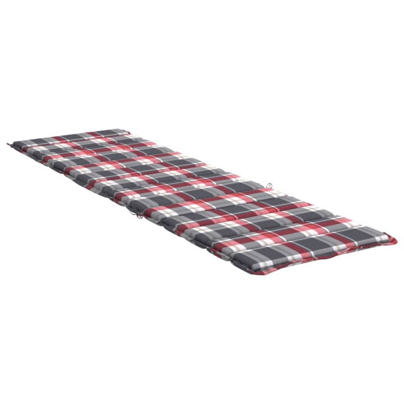vidaXL Podložka na ležadlo, červené kocky 200x60x3 cm, oxfordská látka