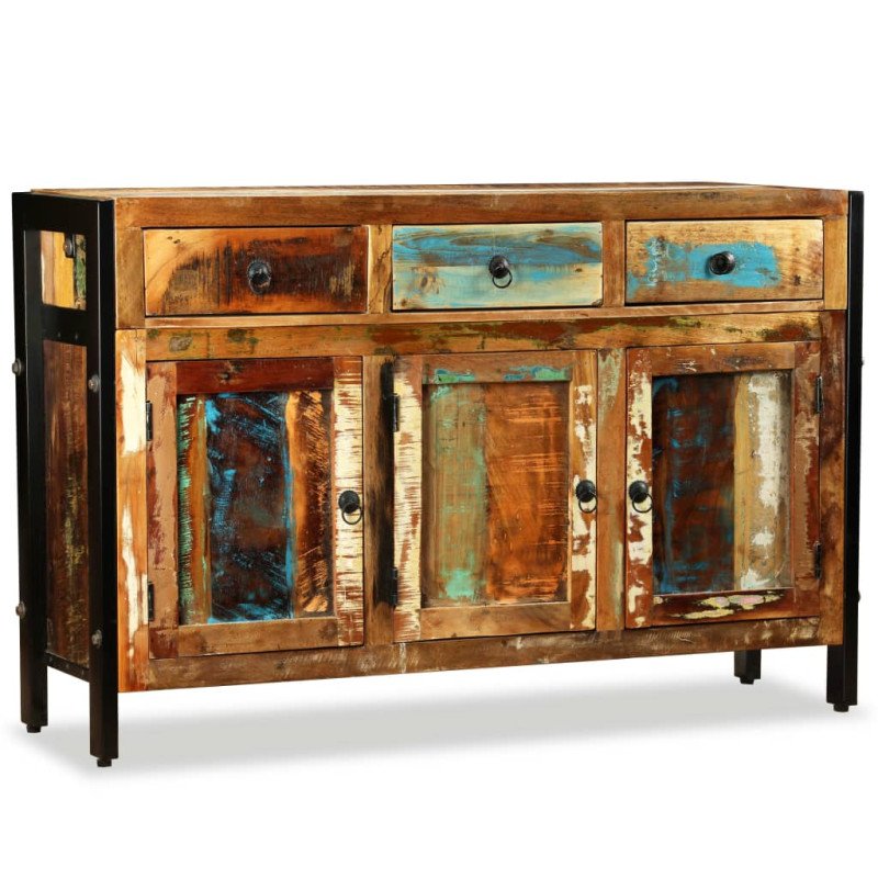vidaXL Komoda, masívne recyklované drevo, 120x35x76 cm