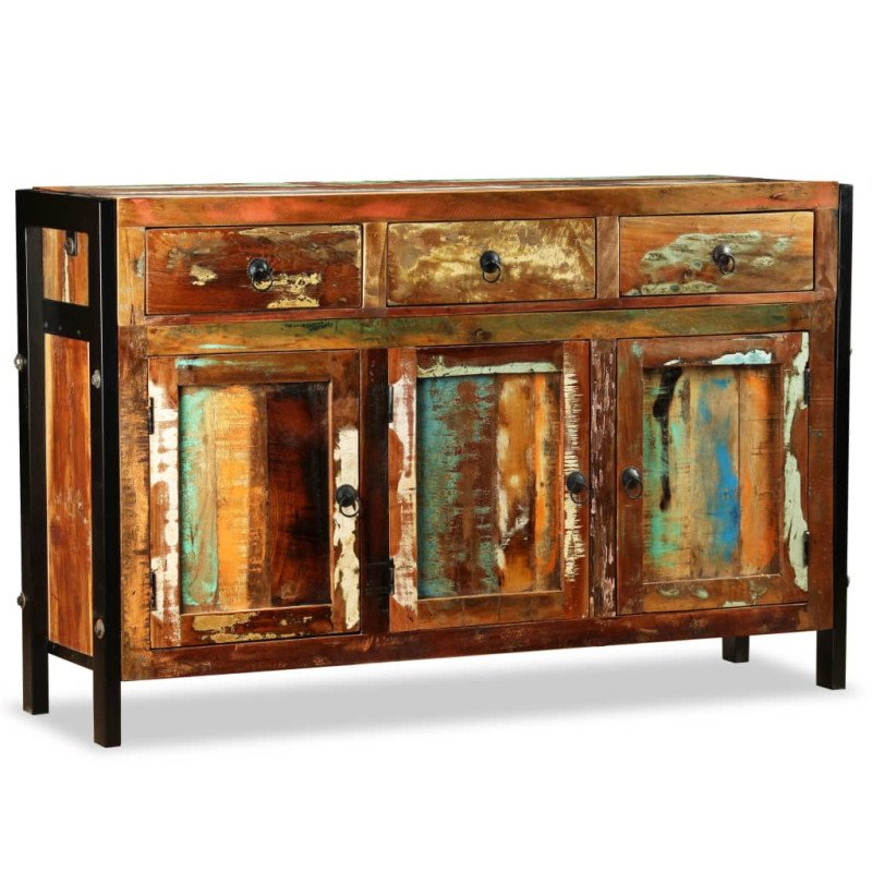 vidaXL Komoda, masívne recyklované drevo, 120x35x76 cm