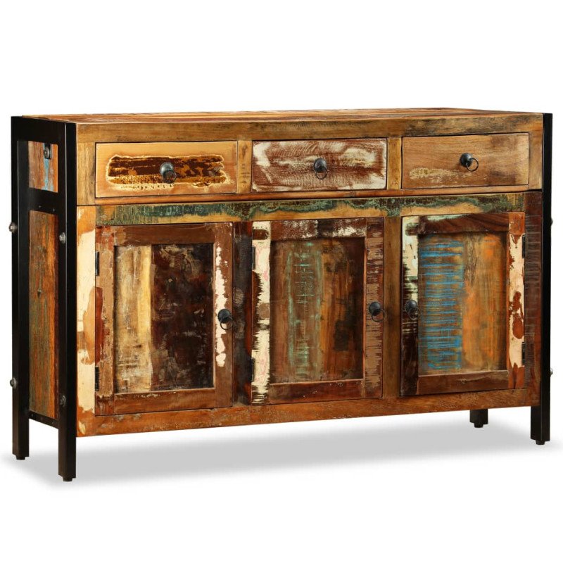 vidaXL Komoda, masívne recyklované drevo, 120x35x76 cm